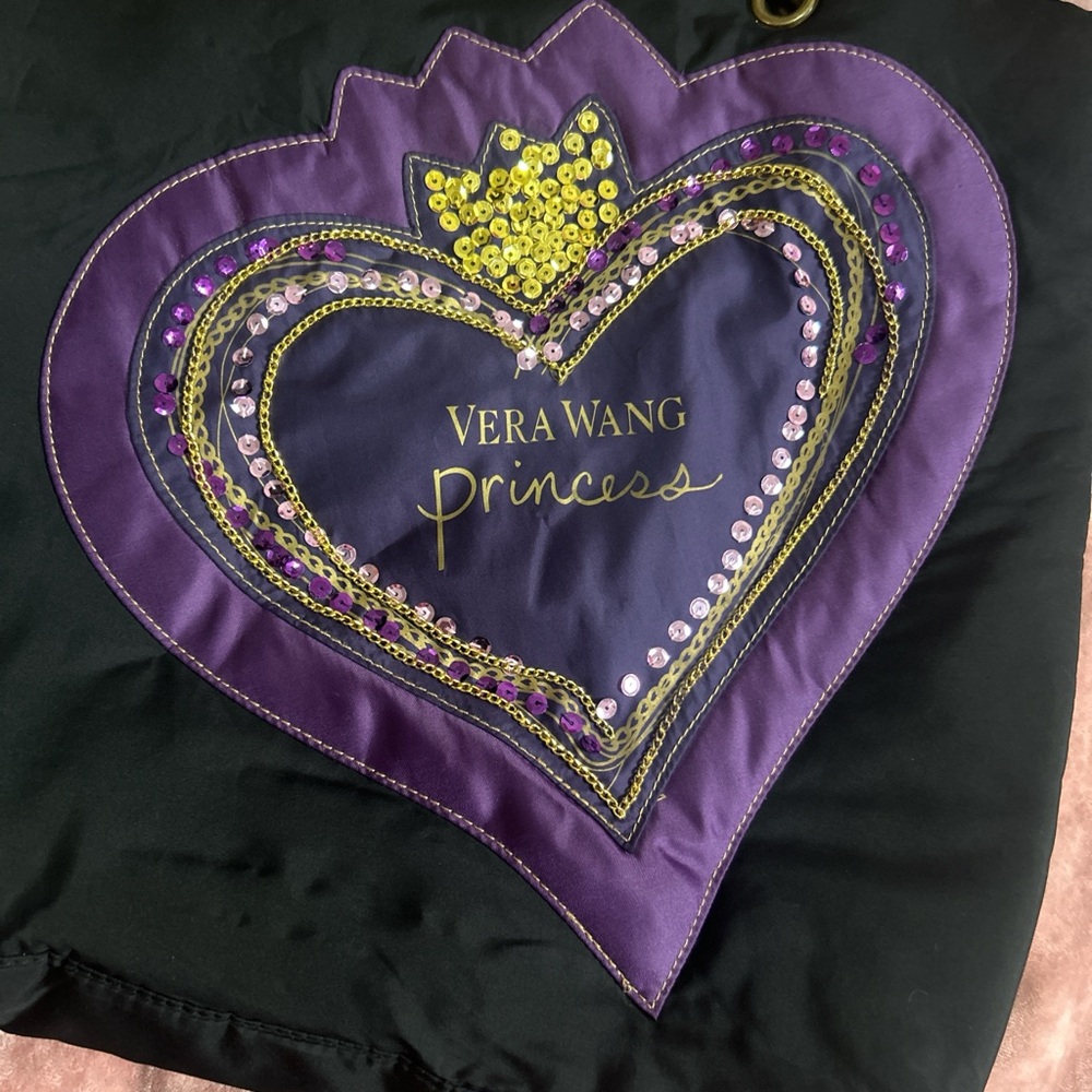 Vera Wang Princess Black and Purple Tote Bag - Picture 4 of 7